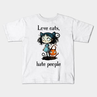 Love cats, hate people Kids T-Shirt